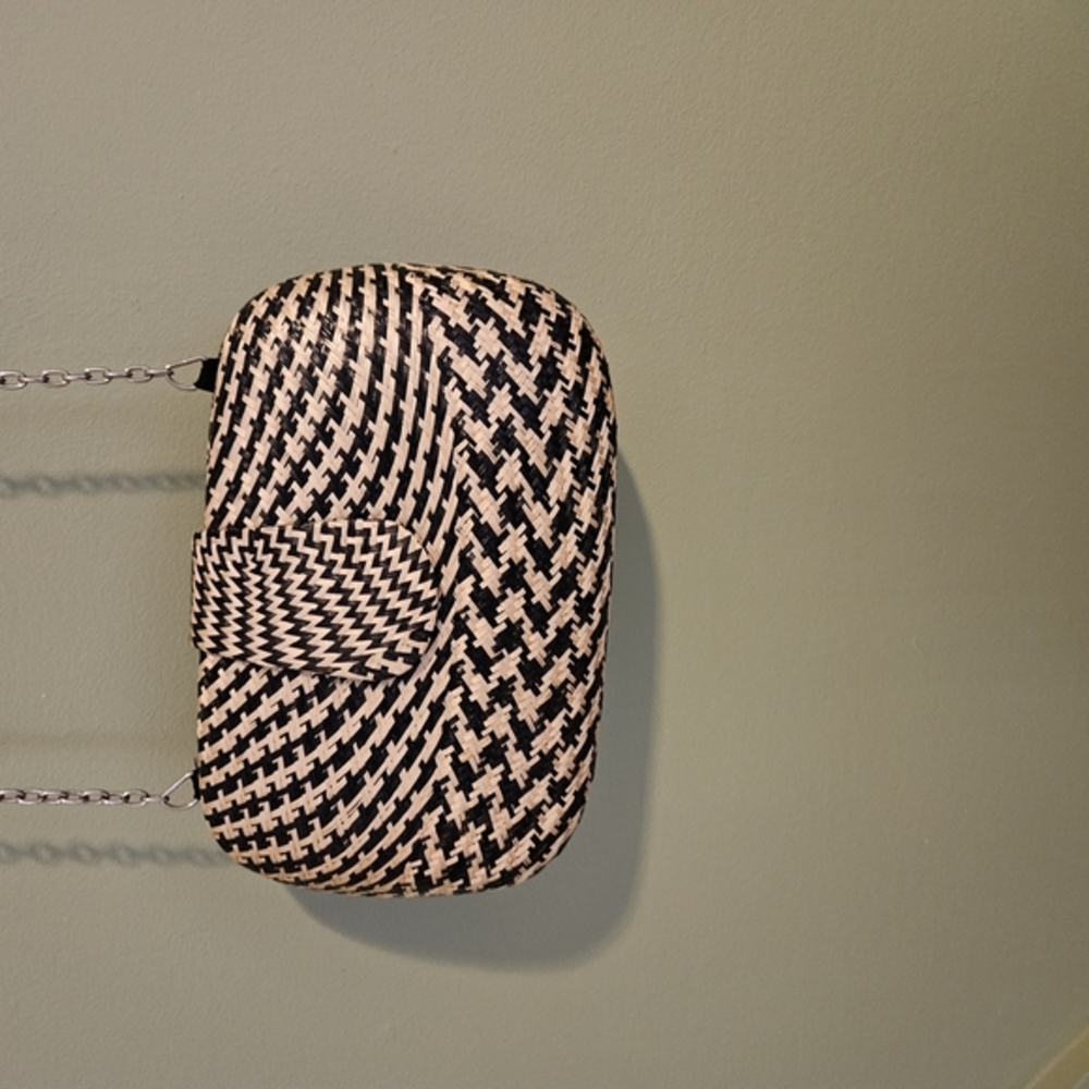 Black and Cream Checkered Clutch